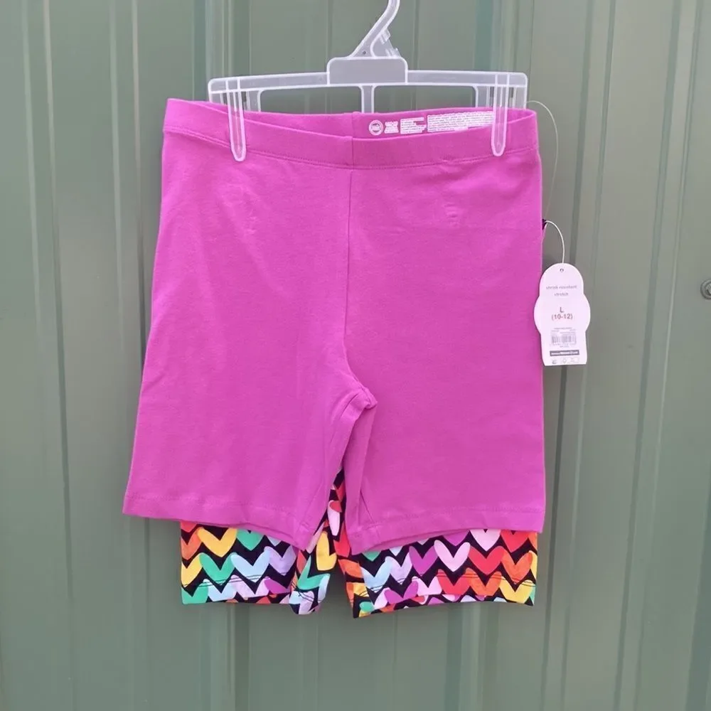 Girls Lightweight Short Sleeve T-Shirts & Bike Shorts 4-Piece Set Size L
